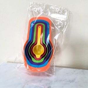 (New) 6 pcs Nested Measuring Cup Spoon Set Rainbow Color For Baking Cooking